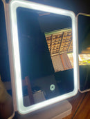 Espelho de mesa de maquiagem espelho dobrável de três lados espelho de iluminação ampliado 2X 3X O7