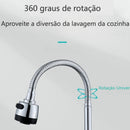 Torneira INOX Prata/Preto Com Chuveiro Com Rotação De 360° Cozinha Luxo