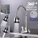 Torneira INOX Prata/Preto Com Chuveiro Com Rotação De 360° Cozinha Luxo