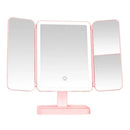 Espelho de mesa de maquiagem espelho dobrável de três lados espelho de iluminação ampliado 2X 3X O7