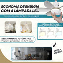 Ventilador de Teto Com Lâmpada LED Portátil Bivolt Silencioso 6 Hélices com Controle Remoto
