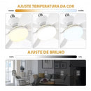 Ventilador de Teto Com Lâmpada LED Portátil Bivolt Silencioso 6 Hélices com Controle Remoto
