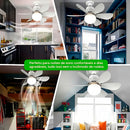 Ventilador de Teto Com Lâmpada LED Portátil Bivolt Silencioso 6 Hélices com Controle Remoto
