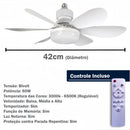 Ventilador de Teto Com Lâmpada LED Portátil Bivolt Silencioso 6 Hélices com Controle Remoto