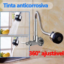 Torneira INOX Prata/Preto Com Chuveiro Com Rotação De 360° Cozinha Luxo