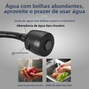 Torneira INOX Prata/Preto Com Chuveiro Com Rotação De 360° Cozinha Luxo